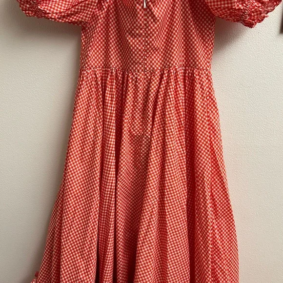 Selkie Red Gingham Puff Sleeve Ritz Gown - Picture 8 of 8